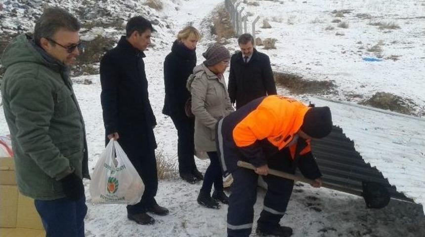 B&uuml;y&uuml;kşehir Belediyesi Sokak Hayvanları İ&ccedil;in Doğaya Yem Bıraktı