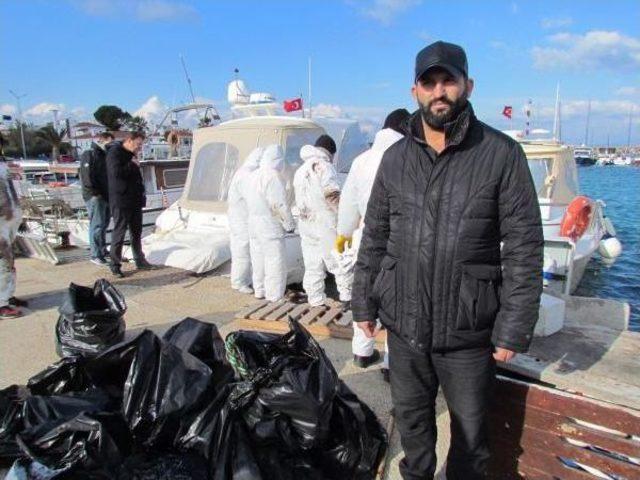 Çeşme'de Denize Sızan Yakıt Kirliliği Temizleniyor