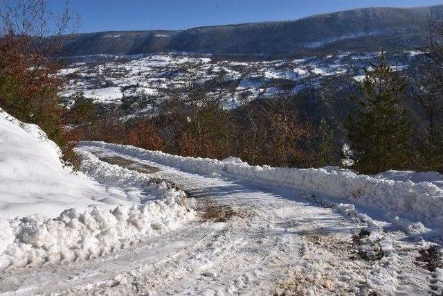 Sinop’ta Yoğun Kar Yağışı Köy Yollarını Kapattı