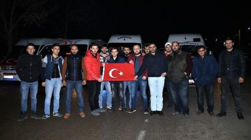 Servis Şof&ouml;rlerinden &rsquo;ter&ouml;re Lanet&rsquo; Konvoyu