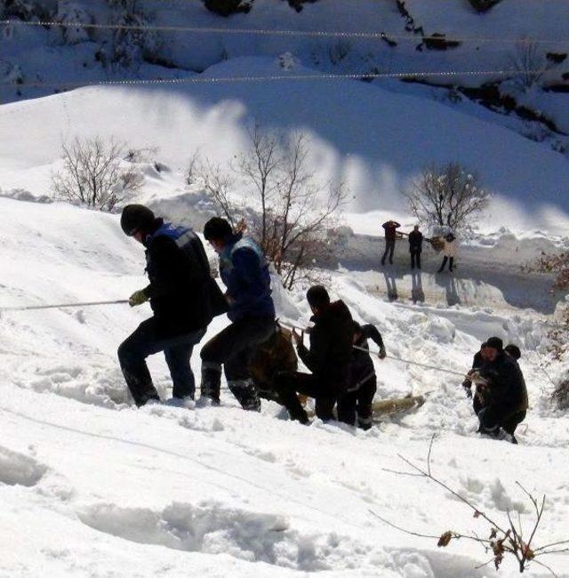 Bitlis'te Karda Köylüleri Elektriksiz Bırakmamak Için Seferberlik