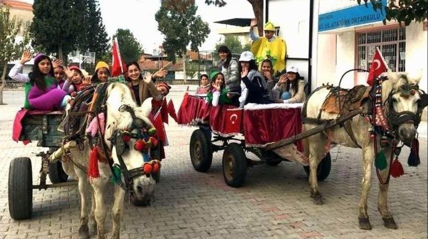 (&ouml;zel Haber) Minikler Diyabete Dikkat &Ccedil;ekmek İ&ccedil;in Kenti At Arabalarıyla Dolaştı