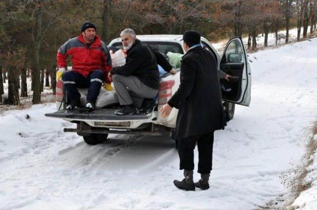 Sorgun'da Yaban Hayvanları Için Doğaya Yiyecek Bırakıldı