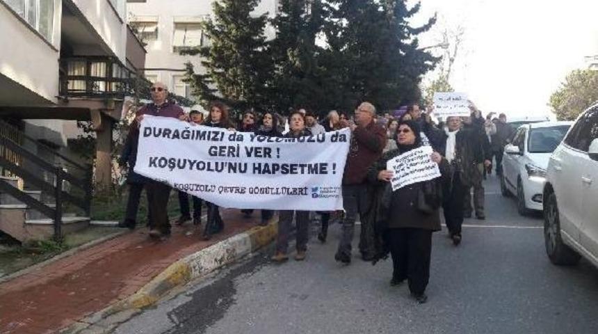 Koşuyolu G&ouml;n&uuml;ll&uuml;leri'nden Avrasya T&uuml;neli Eylemi