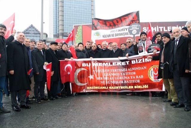 Erzincanlılar, Şehitler Tepesi’nde Terörü Lanetledi