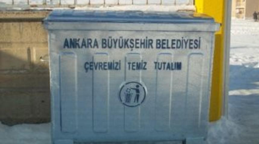 Ankara B&uuml;y&uuml;kşehir Belediyesinden &Ouml;zalp İl&ccedil;esine &Ccedil;&ouml;p Konteyneri