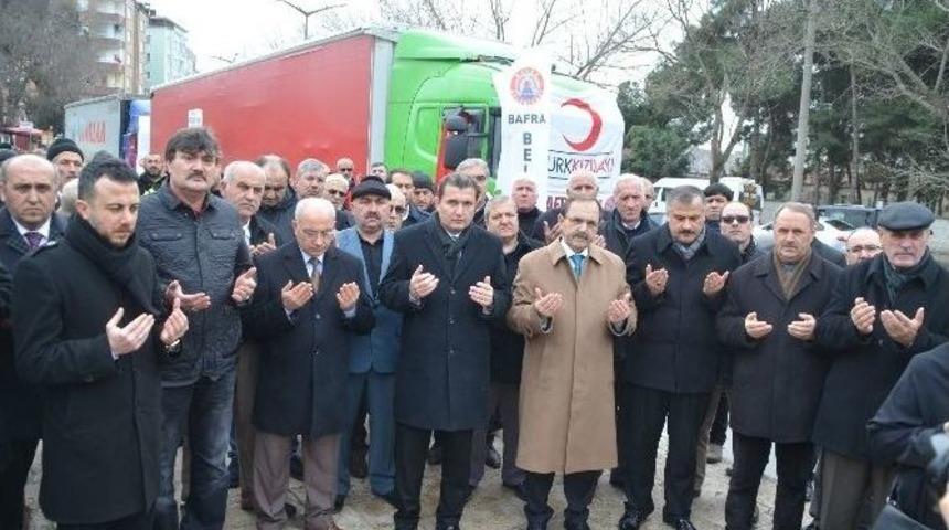 Bafra&rsquo;dan Halep&rsquo;e 2 Tır Gıda Yardımı