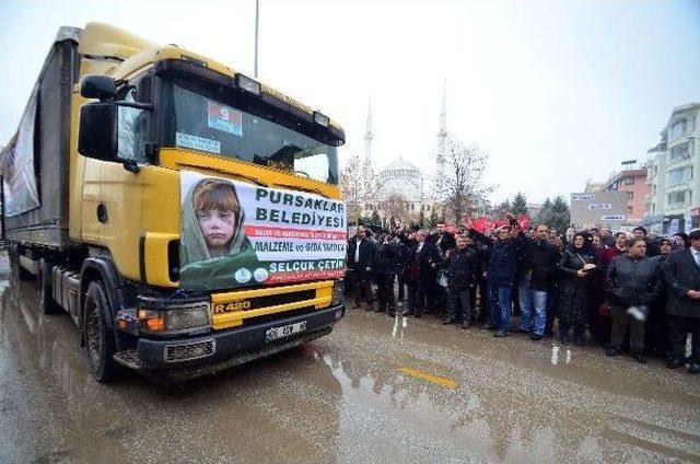 Halep’e Yardım Tırları Pursaklar’dan Yola Çıktı