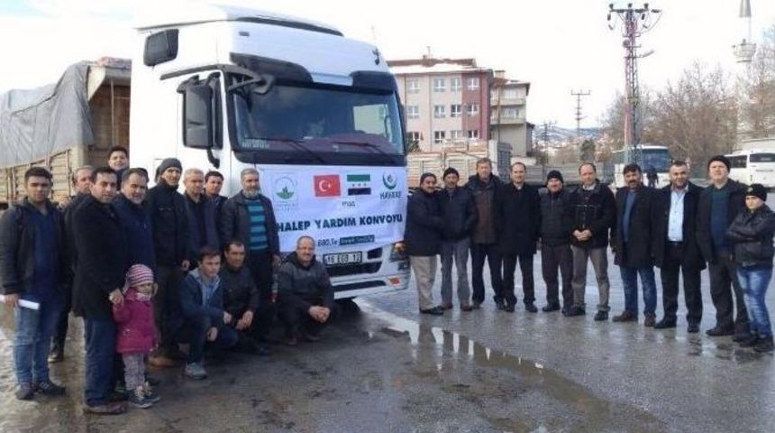 Boz&uuml;y&uuml;k&rsquo;ten Halep&rsquo;e K&ouml;m&uuml;r Yardımı Yola &Ccedil;ıktı