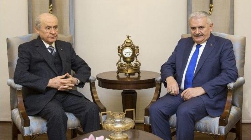 Başbakan Yıldırım, Mhp Genel Başkanı Bah&ccedil;eli İle Bir Araya Geldi