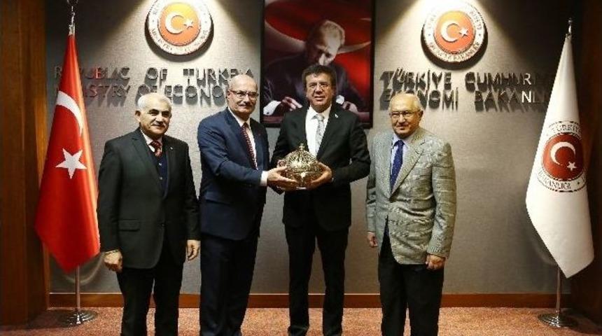 Ato Y&ouml;netimi Ekonomi Bakanı Zeybekci&rsquo;yi Ziyaret Etti