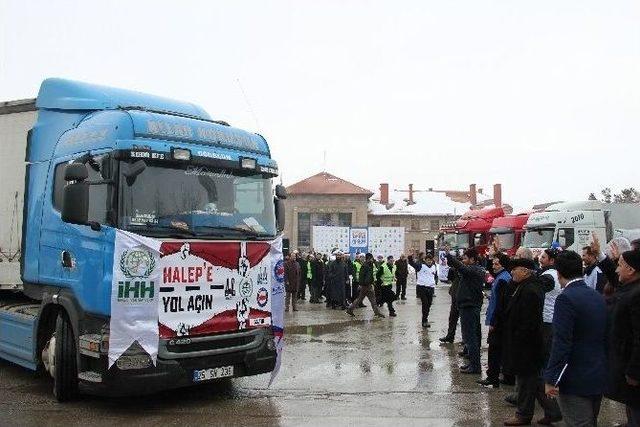 Erzurum’dan Halep’e 16 Tır Yardım Gönderildi