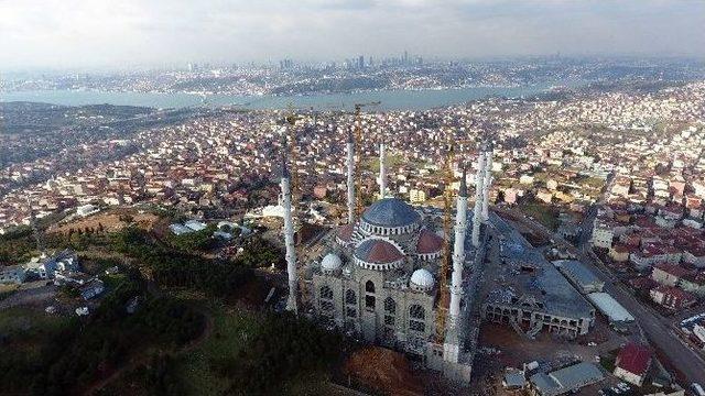 Çamlıca Camii’nde Son Durum Havadan Görüntülendi