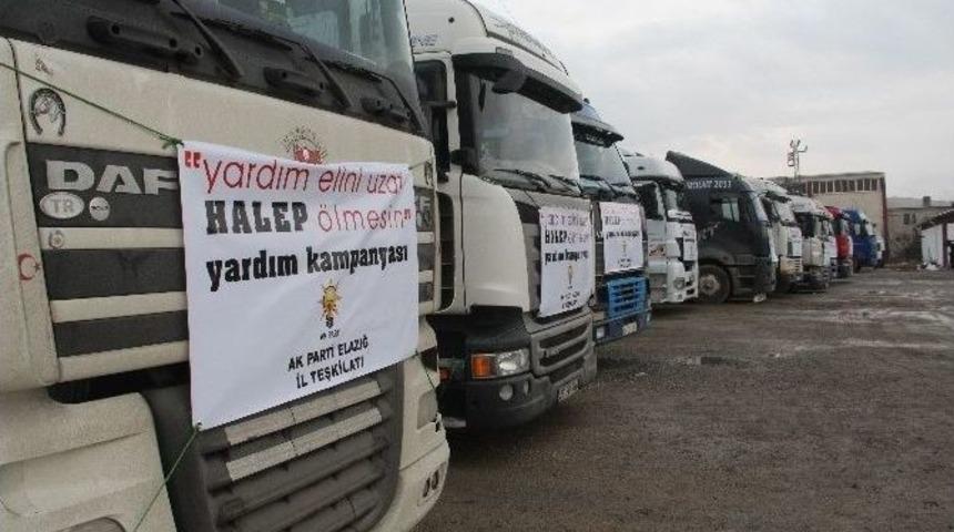 Elazığ&rsquo;dan Halep&rsquo;e 11 Tır Yardım