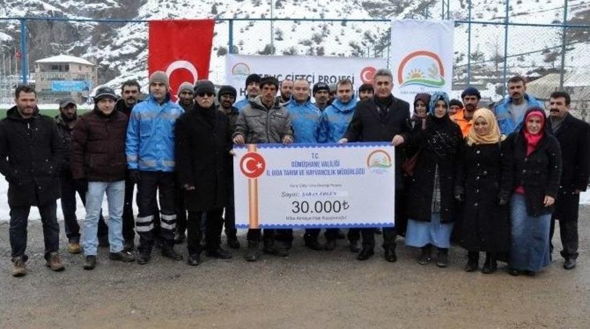 G&uuml;m&uuml;şhane&rsquo;de Gen&ccedil; &Ccedil;ift&ccedil;ilere Hayvanları Teslim Edildi