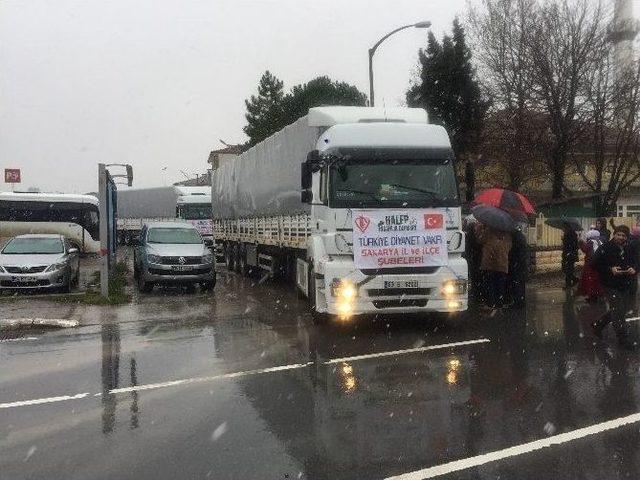 Sakarya’dan Halep’e 18 Tır Yardım Malzemesi Gönderildi