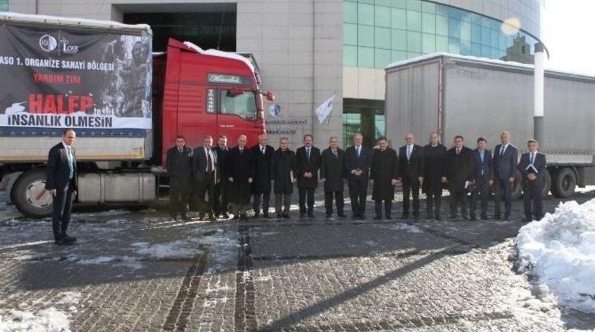 Aso 1. Osb&rsquo;den Halep&rsquo;e 2 Tır Dolusu İnsani Yardım