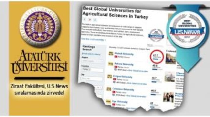 Ziraat Fak&uuml;ltesi Us News Sıralamasında Zirvede