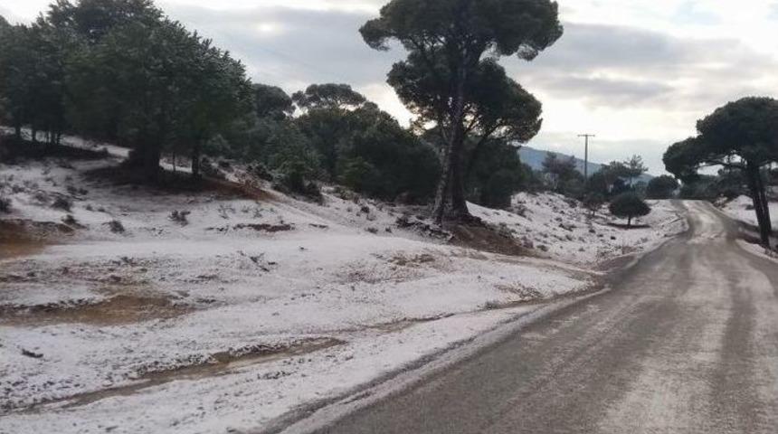 Milas&rsquo;ın Y&uuml;ksel Kesimlerinde Kar Yağışı Etkili Oldu