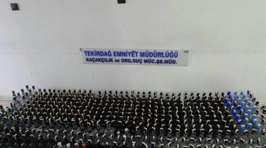 Tekirdağ&rsquo;da 586 Şişe İ&ccedil;ki Ele Ge&ccedil;irildi