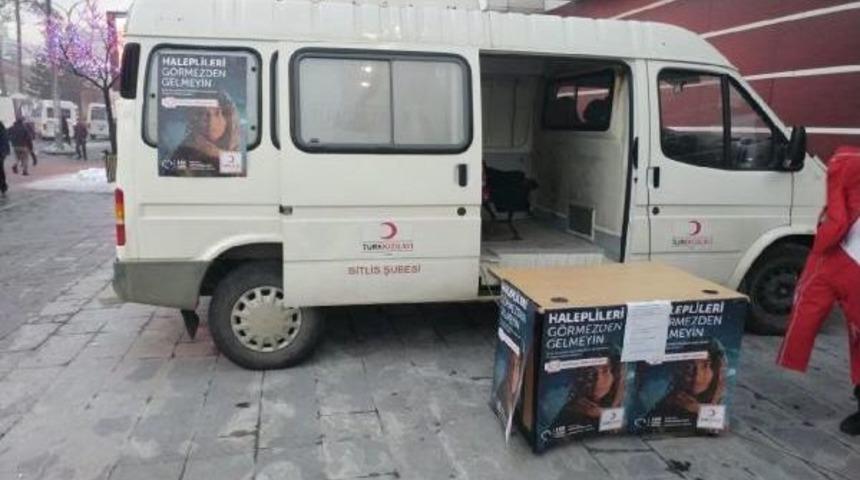 Bitlis Kızılay Şubesi'nden Halep'e Yardım Kampanyası