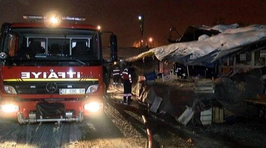 Konya&rsquo;da Spot&ccedil;ular &Ccedil;arşısında Yangın