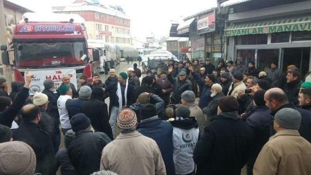 Bolvadin’den, Halep’e 7 Tır Dolusu Yardım Gönderildi