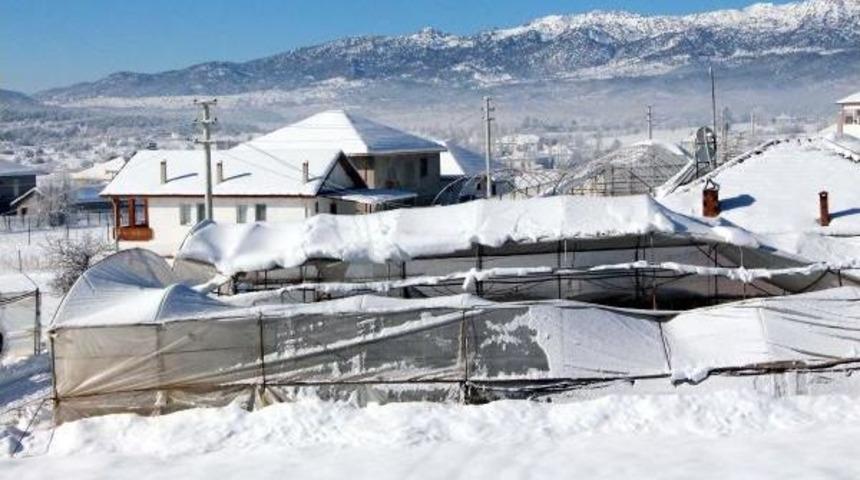 Seydikemer'de Kar Naylon Seraları Yıktı