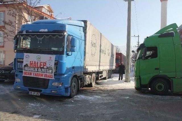 Bolu&rsquo;dan Halep&rsquo;e 7 Tır Yardım Malzemesi G&ouml;nderildi 2
