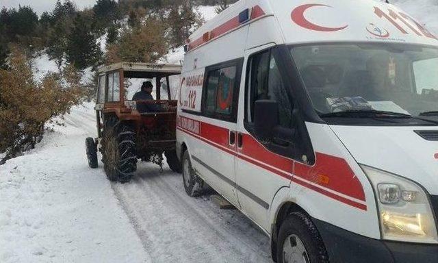 Hastaya Almaya Giden Ambulans Kara Saplandı