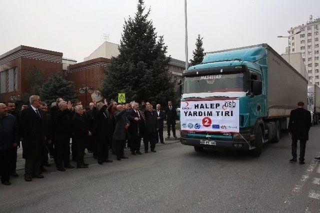 Kayseri’den Halep Ve Musul’a 12 Tır Yardım Malzemesi Gönderildi