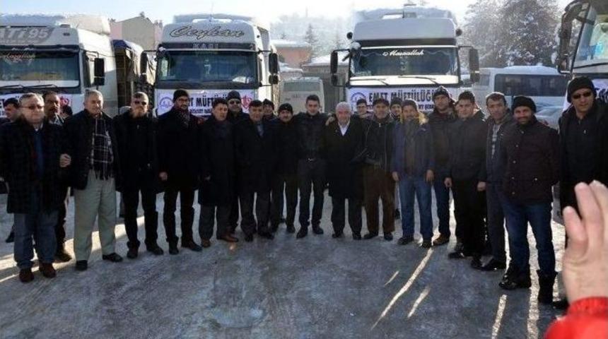Emet&rsquo;ten Halep&rsquo;e 5 Tır Yardım