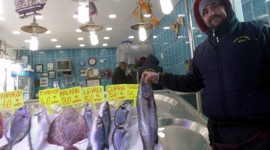 Kar Yağdı, Balık Fiyatları Tavan Yaptı