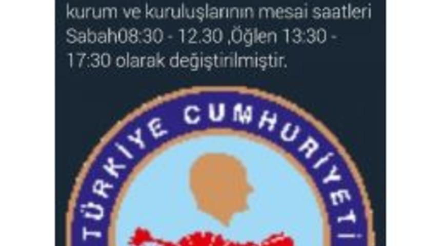 D&uuml;zce Valiliği Mesai Saatlerini Değiştirdi