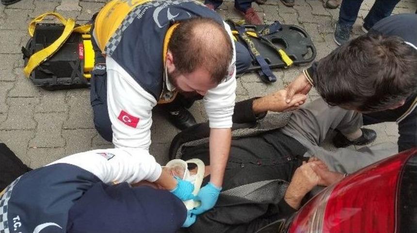 &Ccedil;arptığı Yayanın Elini Bırakmadı