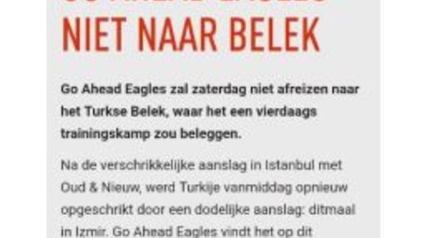 Fenerbah&ccedil;e - Go Ahead Eagles Ma&ccedil;ı İptal Edildi