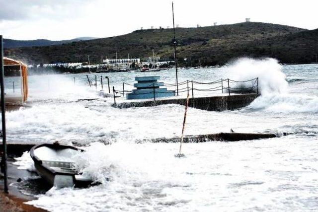 Bodrum'da Rüzgar Hayatı Olumsuz Etkiledi