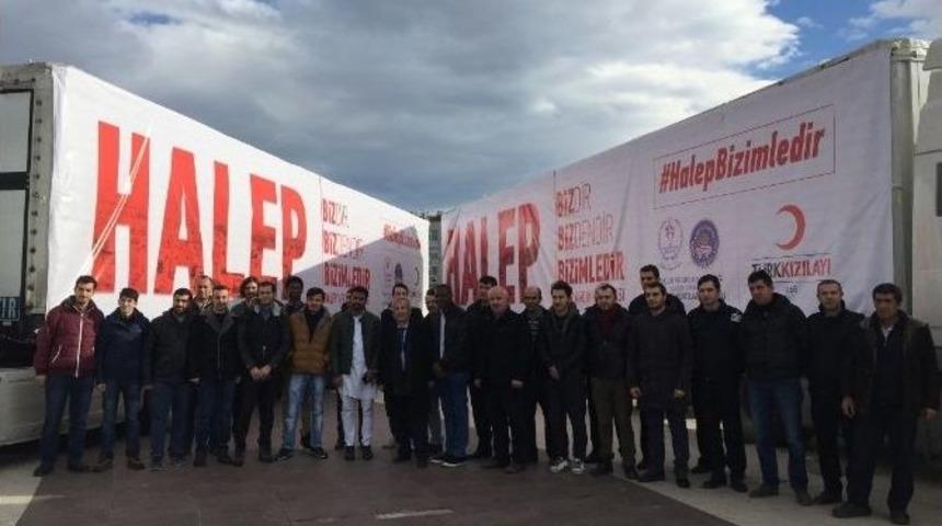 (d&uuml;zeltme) Kyk Sakarya İl M&uuml;d&uuml;rl&uuml;ğ&uuml;, Halep&rsquo;e 6 Tır Dolusu Yardım G&ouml;nderdi