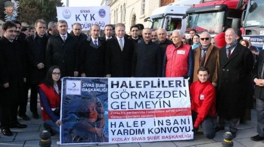 Sivas&rsquo;tan Halepliler&rsquo;e 6 Tır Yardım G&ouml;nderildi