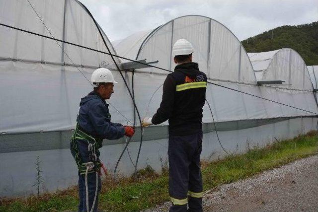 Fırtına Elektrik Telleri Koparıp Ağaçları Devirdi