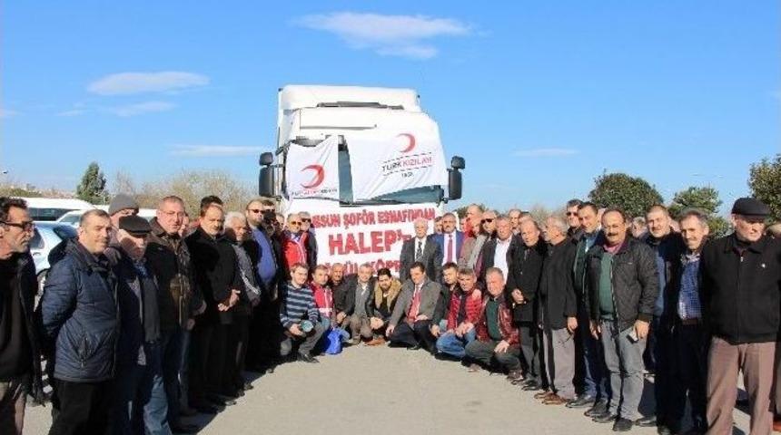 Samsunlu Şof&ouml;rler Halep&rsquo;e Duyarsız Kalmadı