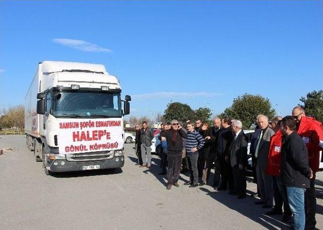 Samsunlu Şoförler Halep’e Duyarsız Kalmadı