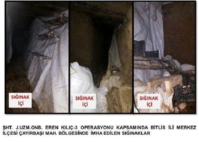 Bitlis'te Pkk Sığınakları Imha Edildi