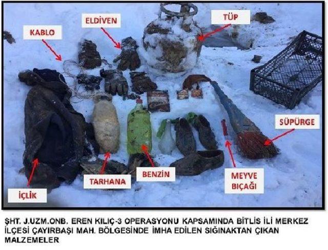 Bitlis'te Pkk Sığınakları Imha Edildi