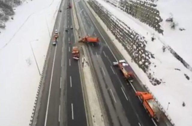 Bolu Dağı’nda Kar Savaşçılarının Havadan Çekilen Muhteşem Görüntüleri