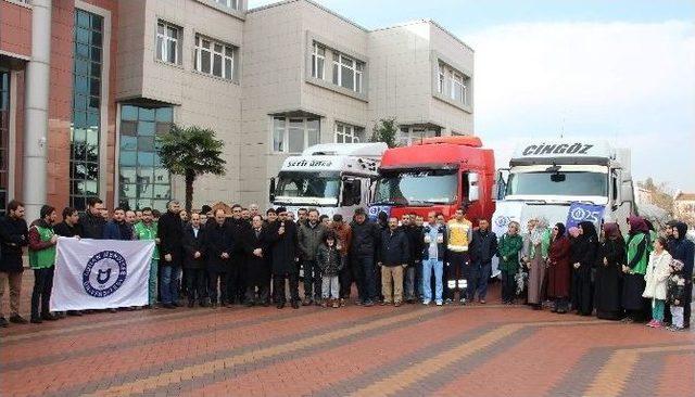 Adü, Halep’ten Yükselen Çığlığa 3 Tır İle Cevap Verdi