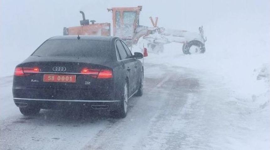 Sivas-malatya Karayolunda Kar Ve Tipi Etkili