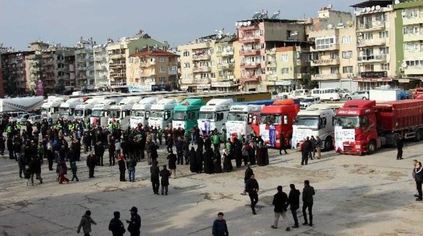Aydın&rsquo;da Halep İ&ccedil;in 20 G&uuml;nde 15 Tır Yardım Toplandı