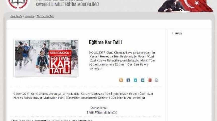 'kar Tatili' Yalancılarına Karşı Uyarı