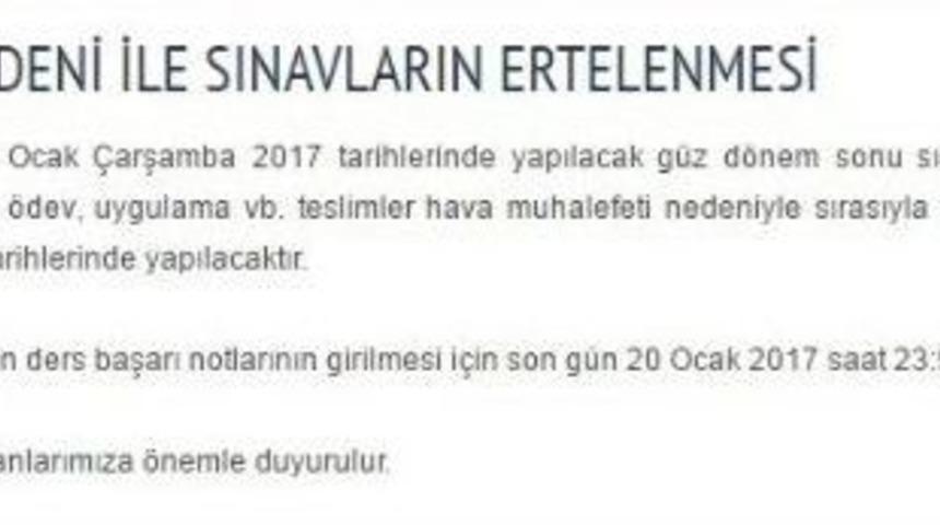 İşte Kar Sebebiyle Sınavları Ertelenen Üniversiteler